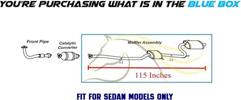 Exhaust Muffler Assembly Compatible for 2006-2007 Honda Accord 2.4L | Stainless Steel | Northeastern Exhaust | Free Clamps and Gasket Included | Direct-Fit Replacement in Saudi Arabia