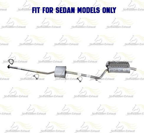 Exhaust Muffler Assembly Compatible for 2006-2007 Honda Accord 2.4L | Stainless Steel | Northeastern Exhaust | Free Clamps and Gasket Included | Direct-Fit Replacement in Saudi Arabia