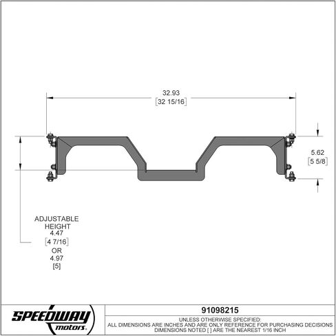 Speedway Motors 1967-72 Chevy C10 عضو متقاطع ناقل الحركة قابل للتعديل، فولاذ 10 قياسات، يستوعب 3 بوصات نظام مزدوج متعدد الاستخدامات، مطلي بمسحوق أسود in Saudi Arabia