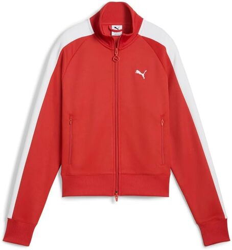 ملابس خارجية رياضية كاجوال للسيدات T7 من PUMA بسحاب كامل - أحمر in Saudi Arabia