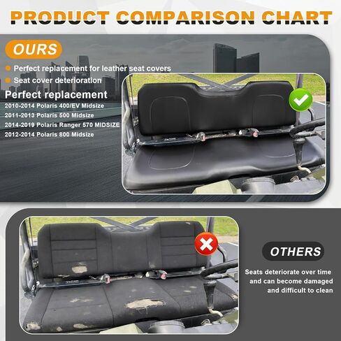 Seat Cover Replacement for 2009-2014 Polaris Ranger 800 XP 800XP XP800 XP700 700, Thickness Waterproof Lower Bottom UTV Seat Cover in Saudi Arabia
