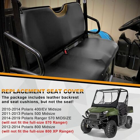 Seat Covers Replacement for 2010-2014 Polaris Ranger 400 500 570 800 MIDSIZE Crew EV UTV, Thickness Waterproof Lower Bottom and Back UTV Seat Covers in Saudi Arabia