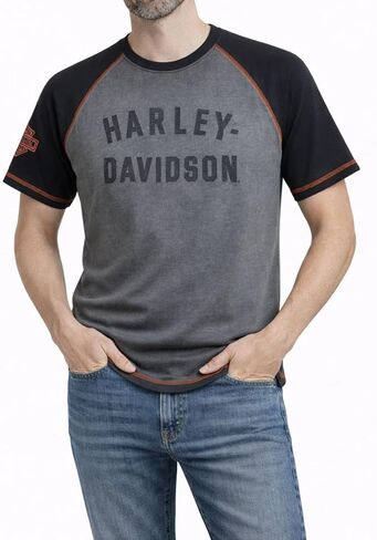 Harley-Davidson Men's Iron Bond Raglan Tee, Gray - 99001-23VM in Saudi Arabia