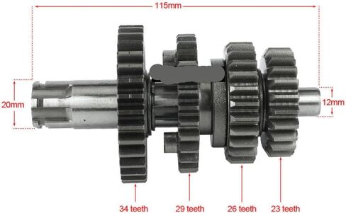 صندوق تروس ناقل الحركة الرئيسي عمود العداد Assy متوافق مع نماذج الدراجات النارية بمحرك أفقي 125cc لرقم الجزء 1P52FMI in Saudi Arabia