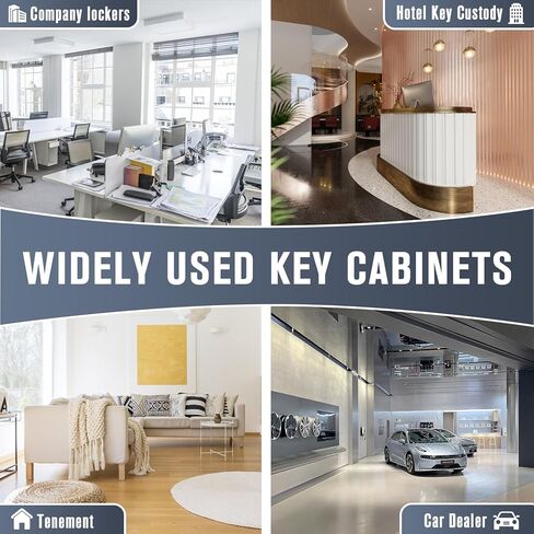 64 Key Cabinet, Key Lock Box Wall Mount, Keybox Wall Mount, Keys Organizer Box Office, Property Management, Hotel, Car Dealership-Includes 64 Key Tags, Mounting Hardware(Black) in Saudi Arabia