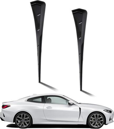 2 PCS Car Fender Side Vent Stickers, Glossy Surface Spoiler, Side Fender Intake Hole Grille Decorative Sticker, Universal Self-tape Waterproof Exterior Modification for Most Cars (Black) in Kuwait
