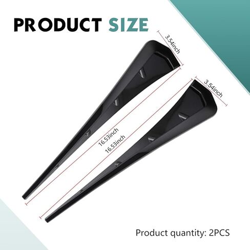 2 PCS Car Fender Side Vent Stickers, Glossy Surface Spoiler, Side Fender Intake Hole Grille Decorative Sticker, Universal Self-tape Waterproof Exterior Modification for Most Cars (Black) in Kuwait