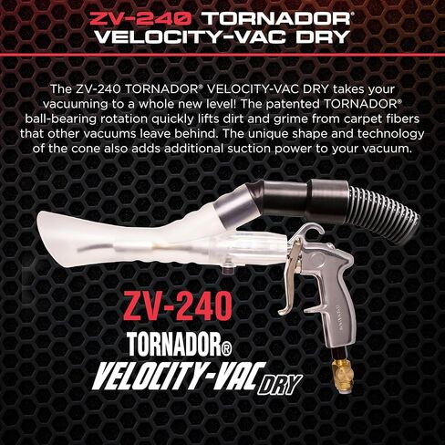 تورنادور ZV-240 فيلوسيتي-فاك جاف | يزيد الشفط | عمل براءة اختراع | أداة قوية لتنظيف السجاد للديكورات الداخلية للسيارات | مثالية لغسيل السيارات وتجديد السيارات in Kuwait