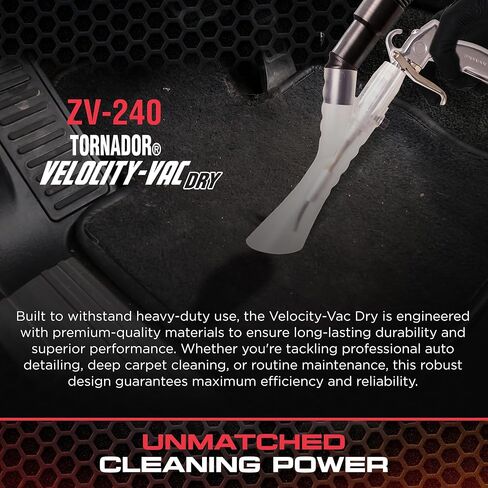 تورنادور ZV-240 فيلوسيتي-فاك جاف | يزيد الشفط | عمل براءة اختراع | أداة قوية لتنظيف السجاد للديكورات الداخلية للسيارات | مثالية لغسيل السيارات وتجديد السيارات in Kuwait