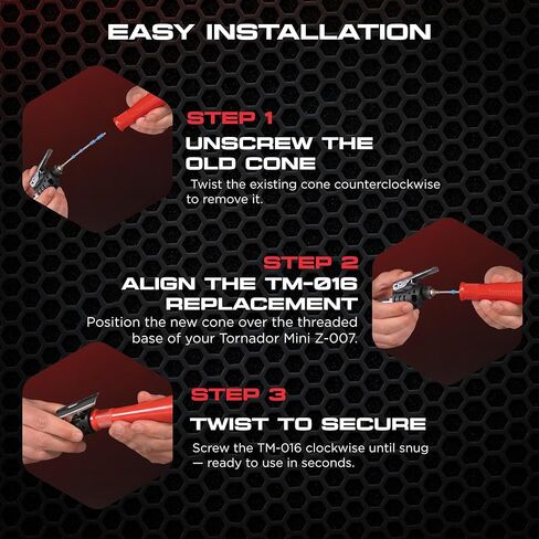 تورنادور TM-016 بديل مخروطي صغير لـ Z-007 | قطع غيار المصنع | تصميم متين بمسمار | يحافظ على تدفق الهواء والأداء | مثالية لتفاصيل السيارات in Kuwait