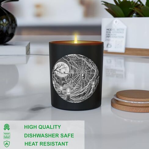 9oz Candle Black Jars Glass with Airtight Bamboo Lids with Printed Sticker Labels for Candle Making, and Organizer Containers -12Pack in Kuwait