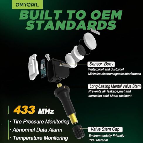 TPMS مبرمج مسبقًا بتردد 433 ميجاهرتز لشاحنات جنرال موتورز - شيفروليه سيلفرادو 1500 (2019-2024)؛ سيلفرادو 2500/3500HD (2020-2024) | جي إم سي سييرا 1500 (2019-2024)؛ سييرا 2500/3500HD (2020-2024) مستشعر الإطارات (4 قطع) in Kuwait