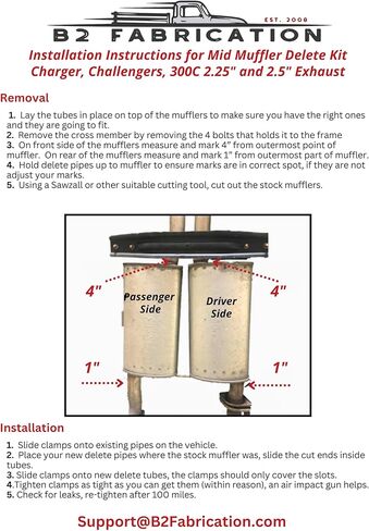 Charger/Challenger/300 Mid-Muffler Bypass Kit 2.25in in Saudi Arabia