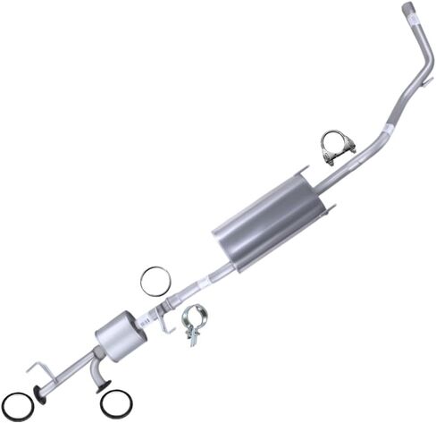 Northeastern Exhaust | Stainless Steel - Muffler and Resonator Exhaust System Kit Compatible for Toyota Tundra 2004-2006 4.7L Regular/Extended Cab - Includes Clamp and Gaskets in Saudi Arabia