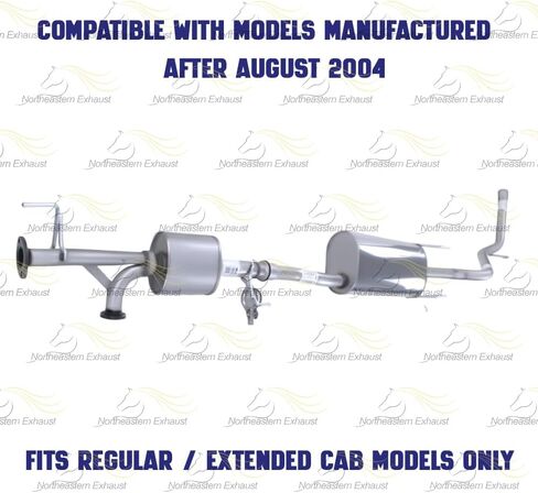 Northeastern Exhaust | Stainless Steel - Muffler and Resonator Exhaust System Kit Compatible for Toyota Tundra 2004-2006 4.7L Regular/Extended Cab - Includes Clamp and Gaskets in Saudi Arabia