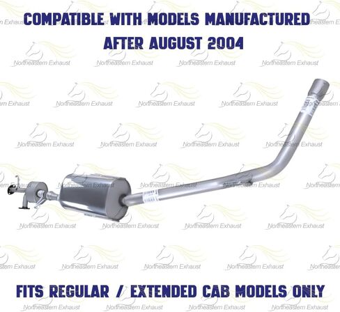 Northeastern Exhaust | Stainless Steel - Muffler and Resonator Exhaust System Kit Compatible for Toyota Tundra 2004-2006 4.7L Regular/Extended Cab - Includes Clamp and Gaskets in Saudi Arabia