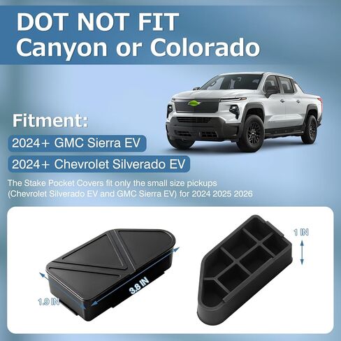 Shademax Bed Rail Stake Pocket Covers Fit for Chevrolet Silverado EV/GMC Sierra EV 2026 2025 2024 Accessories Rear Holes Truck Bed Rail Hole Plugs Silicone Stake Pocket Caps Cover (Set of 2) in Saudi Arabia