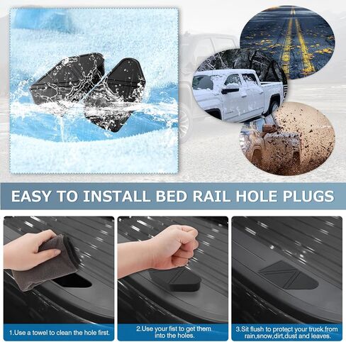 Shademax Bed Rail Stake Pocket Covers Fit for Chevrolet Silverado EV/GMC Sierra EV 2026 2025 2024 Accessories Rear Holes Truck Bed Rail Hole Plugs Silicone Stake Pocket Caps Cover (Set of 2) in Saudi Arabia