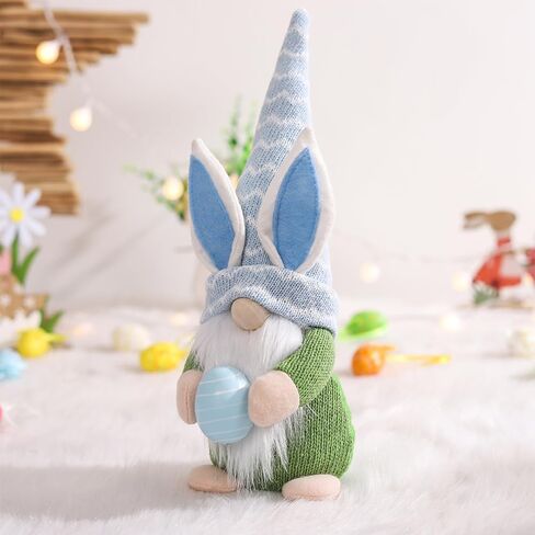 Easter Gnomes Decoration, 3 PCS Spring Bunny Dolls with Easter Egg Handmade Faceless Elf Dwarf Home Decor Gift for Wife, Swedish Rabbit Tomte Table Ornaments Tiered Tray in Saudi Arabia