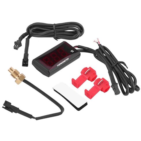 Racing Scooter Water Temp Thermometer, Universal Motorcycle Digital Gauge Meter, Flash Warning, Durable, LED Display, Fit (Red Backlight) in Saudi Arabia