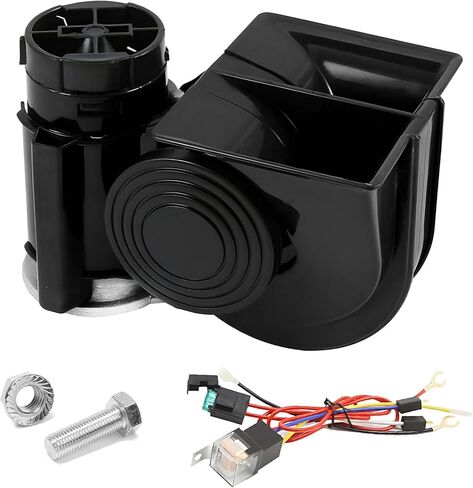 Train Horn for Truck, 12V 120dB Super Loud Car Snail Horn Kit with Relay Harness & Compressor, Waterproof Compact Electric Snail Air Horn for Most Vehicles, Car Accessories in Saudi Arabia