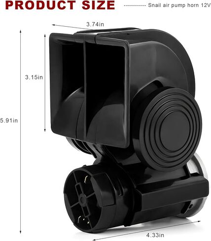 Train Horn for Truck, 12V 120dB Super Loud Car Snail Horn Kit with Relay Harness & Compressor, Waterproof Compact Electric Snail Air Horn for Most Vehicles, Car Accessories in Saudi Arabia