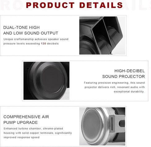 Train Horn for Truck, 12V 120dB Super Loud Car Snail Horn Kit with Relay Harness & Compressor, Waterproof Compact Electric Snail Air Horn for Most Vehicles, Car Accessories in Saudi Arabia