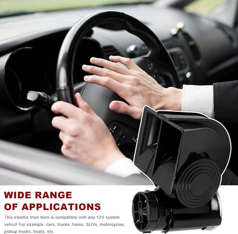 Train Horn for Truck, 12V 120dB Super Loud Car Snail Horn Kit with Relay Harness & Compressor, Waterproof Compact Electric Snail Air Horn for Most Vehicles, Car Accessories in Saudi Arabia