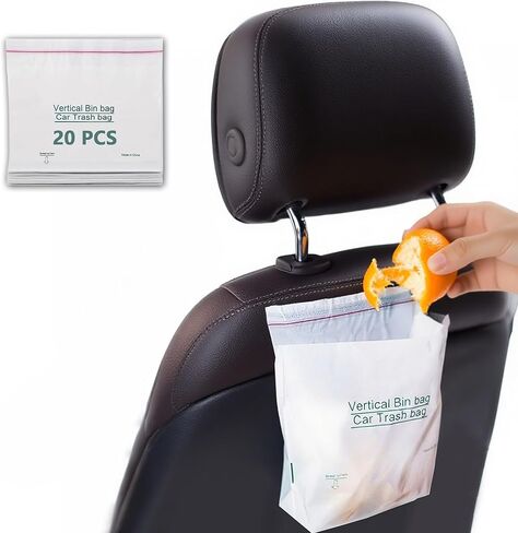 20PCS Disposable Car Garbage Bin Bags, Self Adhesive Waste Bags Car Trash Bag without Leaving Marks, Portable Vomit Bags Disposable for Car, Travel, Boat, Plane, Camping and Offices in Kuwait