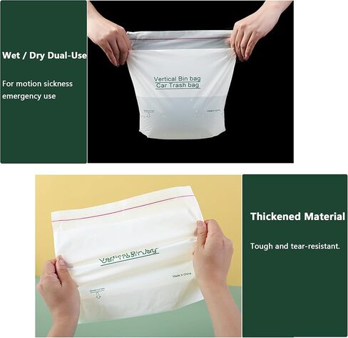 20PCS Disposable Car Garbage Bin Bags, Self Adhesive Waste Bags Car Trash Bag without Leaving Marks, Portable Vomit Bags Disposable for Car, Travel, Boat, Plane, Camping and Offices in Kuwait