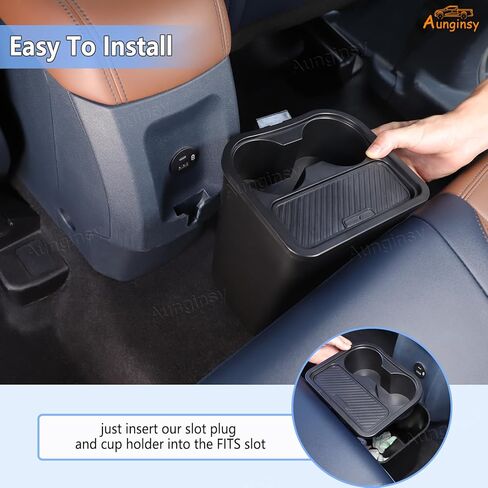 Aunginsy Rear Seat Trash Can Compatible with Ford Maverick 2022-2025, Multi-Function Trash Can with Cup Holder Trash Bin Extra Rear Storage Box Insert Organizer Tray Removable FITS Slot Accessories in Saudi Arabia