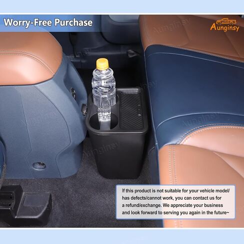 Aunginsy Rear Seat Trash Can Compatible with Ford Maverick 2022-2025, Multi-Function Trash Can with Cup Holder Trash Bin Extra Rear Storage Box Insert Organizer Tray Removable FITS Slot Accessories in Saudi Arabia