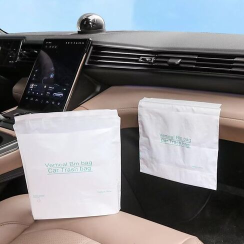 EWUVP 50pcs Car Trash Bags Easy Stick-On Disposable Portable Car Garbage Bags, Self Adhesive Cleaning Bags for Cars, Portable Car Trash Bin for Cars, Bedrooms, Bathrooms, Offices, Kitchens in Kuwait