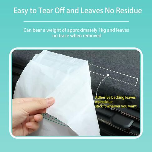 EWUVP 50pcs Car Trash Bags Easy Stick-On Disposable Portable Car Garbage Bags, Self Adhesive Cleaning Bags for Cars, Portable Car Trash Bin for Cars, Bedrooms, Bathrooms, Offices, Kitchens in Kuwait