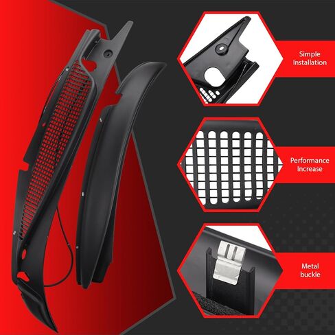 Windshield Wiper Cowl Cover Panel Grille Compatible with Chevrolet Chervy Express GMC Savana 1500 2500 3500 1996-2001 2002 2003 2004 2005 2006 2007 2008 2009 2010 2011 2012 2013 2014 2015 2016 2017 in Kuwait