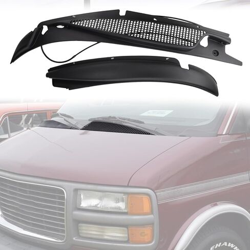 Windshield Wiper Cowl Cover Panel Grille Compatible with Chevrolet Chervy Express GMC Savana 1500 2500 3500 1996-2001 2002 2003 2004 2005 2006 2007 2008 2009 2010 2011 2012 2013 2014 2015 2016 2017 in Kuwait
