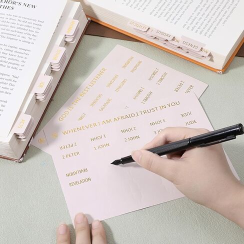 75 Pcs Bible Book Index Tabs Laminated Bible Tabs Gold Foil Lettering Bible Study Journaling Labels Supplies Print Stickers for Women Men Easy Navigation Easy to Read Quick Reference in Saudi Arabia