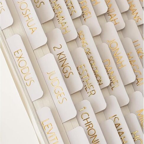 Bible Tabs for Women and Men, 75 Laminated Bible Index Tabs with Embossed Gold Foil Lettering, Durable Neutral Bible Study Tabs for Easy Navigation and Journaling in Kuwait