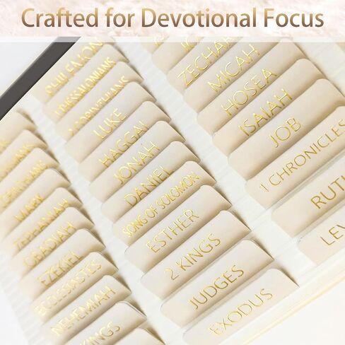 Bible Tabs for Women and Men, 75 Laminated Bible Index Tabs with Embossed Gold Foil Lettering, Durable Neutral Bible Study Tabs for Easy Navigation and Journaling in Kuwait