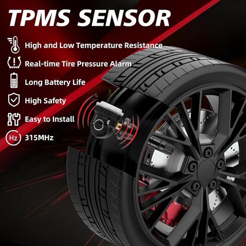 مستشعر مراقبة ضغط الإطارات المبرمج مسبقًا 315 ميجاهرتز TPMS متوافق مع Ford 2016-2021 Edge 2015-2017 Explorer 2016 2017 F150 Fusion لـ: -Mustang 2015-2017 مجموعة من 4 F2GZ1A189A in Kuwait