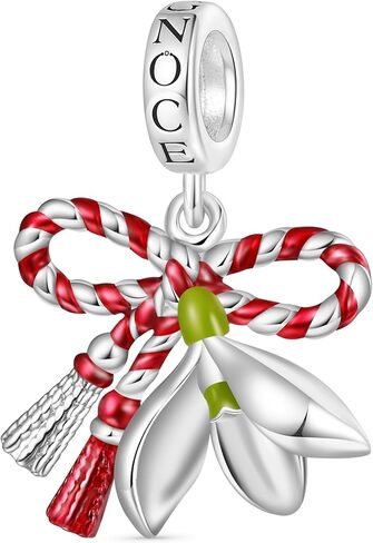 GNOCE March Martisor Flower Lucky Pendant Dangle Charm Bracelet for Women, S925 Sterling Silver Dangle Charms for Women Wife, Valentine‘s Day, Mother’s Day Jewelry in Saudi Arabia