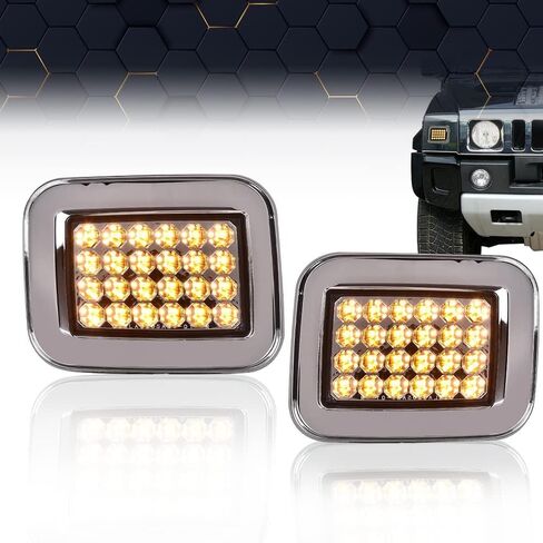PIT66 LED Front Turn Signal Light Corner Parking Lamps, Compatible with Hummer H2 2003-2008/Compatible with Hummer H2 SUT 2005-2008 Left and Right Clear Lens Clear Housig in Saudi Arabia