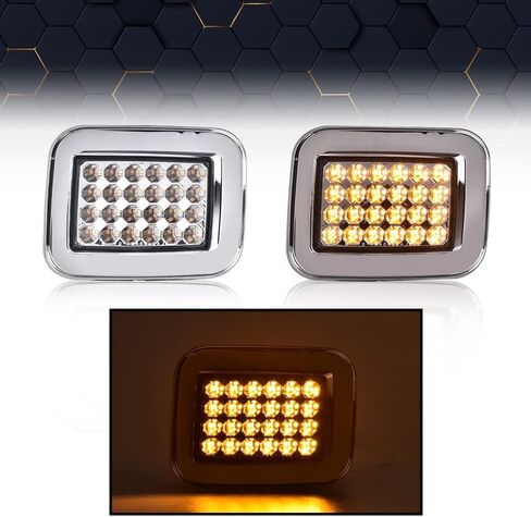PIT66 LED Front Turn Signal Light Corner Parking Lamps, Compatible with Hummer H2 2003-2008/Compatible with Hummer H2 SUT 2005-2008 Left and Right Clear Lens Clear Housig in Saudi Arabia