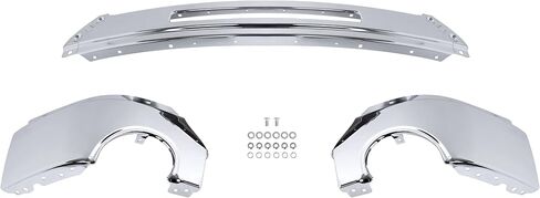 KUAFU Front Bumper Face Bar Compatible with 2007-2013 GMC Sierra 1500 2500 HD 3500 HD Replacement for GM1002834 15902856 15901505 W/Fog Light Holes Steel Chrome Silvery in Saudi Arabia
