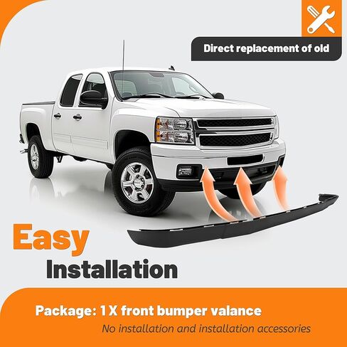 KUAFU Front Lower Valance Compatible with 2003-2007 Chevy/Chevrolet Silverado 3500HD 1500 2500 Avalanche 10386198 GM1092200 Bumper Air Deflector Extension W/O Body Cladding PP Plastic in Saudi Arabia