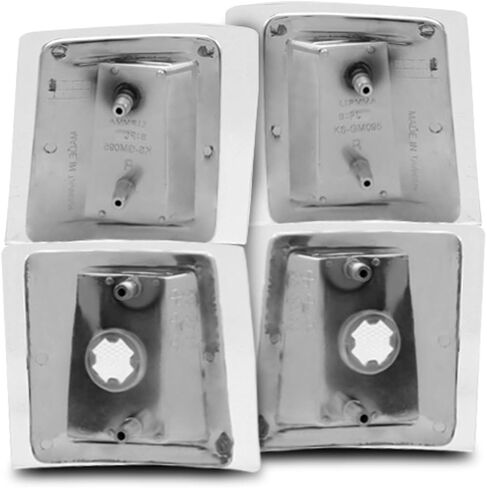 HEADLIGHTSDEPOT مجموعة مصابيح الزاوية المتوهجة مع غطاء من الكروم متوافق مع Chevy C/K 1500 2500 3500 سوبربان تاهو بليزر بالحجم الكامل 94-00 in Kuwait