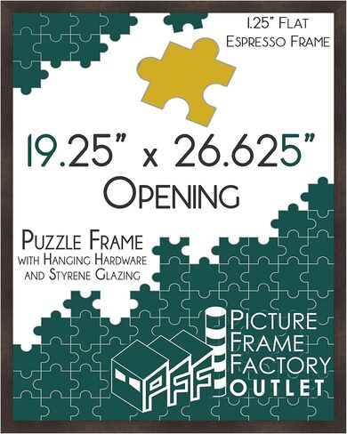 إطار أحجية PFFO مقاس 19.25x26.625 لديكور الحائط على شكل أحجية الصور المقطوعة، إطار صورة بني داكن للنمط الحديث أو التقليدي in Kuwait