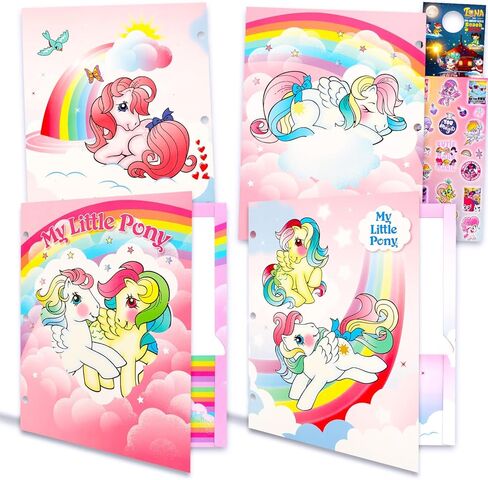 My Little Pony Folder Set - MLP Bundle with 4 Laminated Folders with 2 Pockets Each for Office, Classroom, Plus More | My Little Pony School Supplies in Saudi Arabia