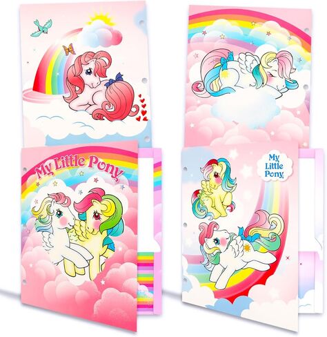 My Little Pony Folder Set - MLP Bundle with 4 Laminated Folders with 2 Pockets Each for Office, Classroom, Plus More | My Little Pony School Supplies in Saudi Arabia
