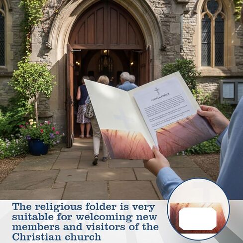 Kisston 25 Pcs Welcome to Our Church Folders 9" x 12" Two Pocket Christian Visitor Gathering Folders with Card Slots for Religious New Members Visitors Church Events in Saudi Arabia